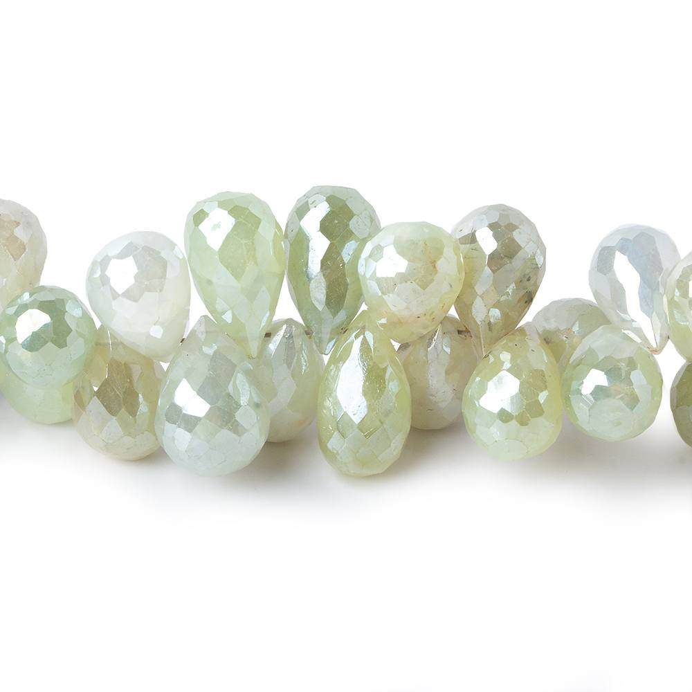 9x6-11x7mm Mystic Prehnite tear drop briolette beads 7.5 inch 66 pieces AAA (ONLINE ORDER ONLY)