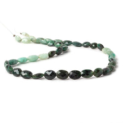 9x6-11x8mm Brazilian Emerald Straight Drilled Faceted Oval Beads 17 inch 41 pcs (ONLINE ORDER ONLY)