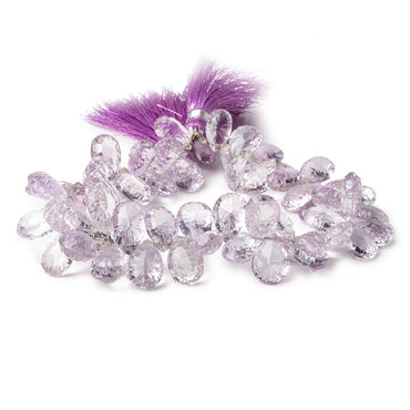 9x6-11x8mm Pink Amethyst Pear Concave Faceted Briolette 8.5 inch 57 Beads AAA (ONLINE ORDER ONLY)