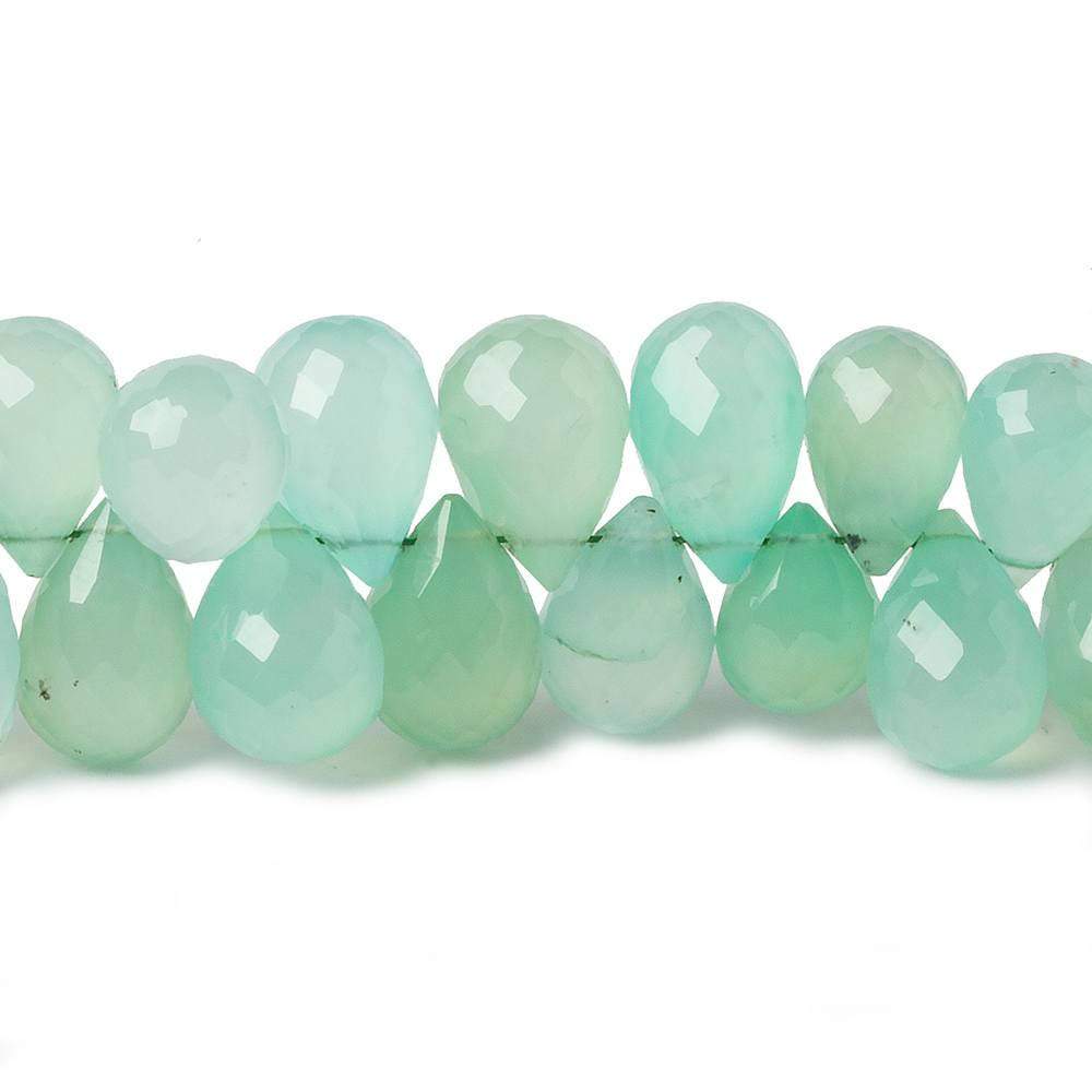 9x6-12x7mm Mint Green Chalcedony faceted tear drop beads 6.5 inch 51 pieces (ONLINE ORDER ONLY)