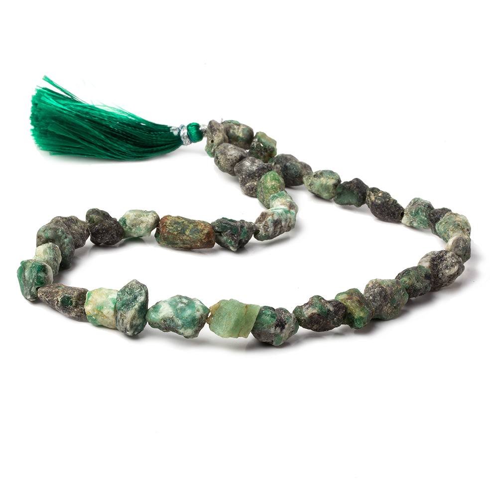 9x6-12x8mm Matte Emerald straight drilled Natural Crystal beads 13 inch 38 beads (ONLINE ORDER ONLY)