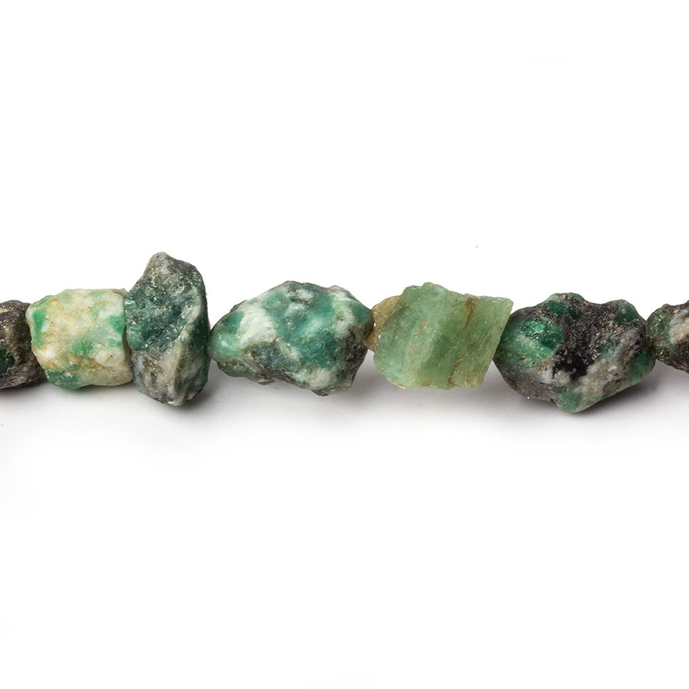 9x6-12x8mm Matte Emerald straight drilled Natural Crystal beads 13 inch 38 beads (ONLINE ORDER ONLY)