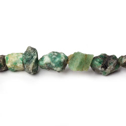 9x6-12x8mm Matte Emerald straight drilled Natural Crystal beads 13 inch 38 beads (ONLINE ORDER ONLY)