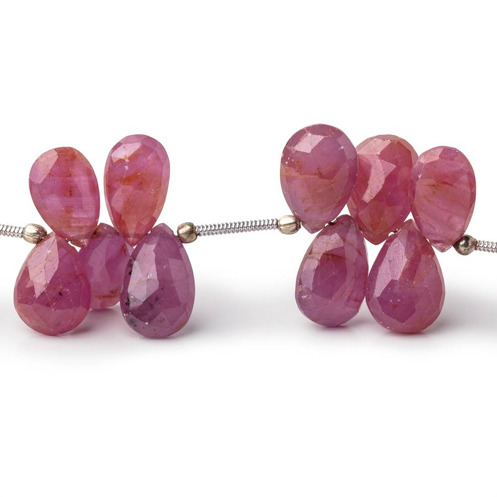 7x6-13x8mm Ruby Faceted Pear Beads 8 inch 28 pieces AA (ONLINE ORDER ONLY)