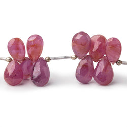 7x6-13x8mm Ruby Faceted Pear Beads 8 inch 28 pieces AA (ONLINE ORDER ONLY)