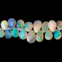 9x6-12x9mm Ethiopian Opal Plain Pear Beads 7.5 inch 75 pcs AA Grade (ONLINE ORDER ONLY)