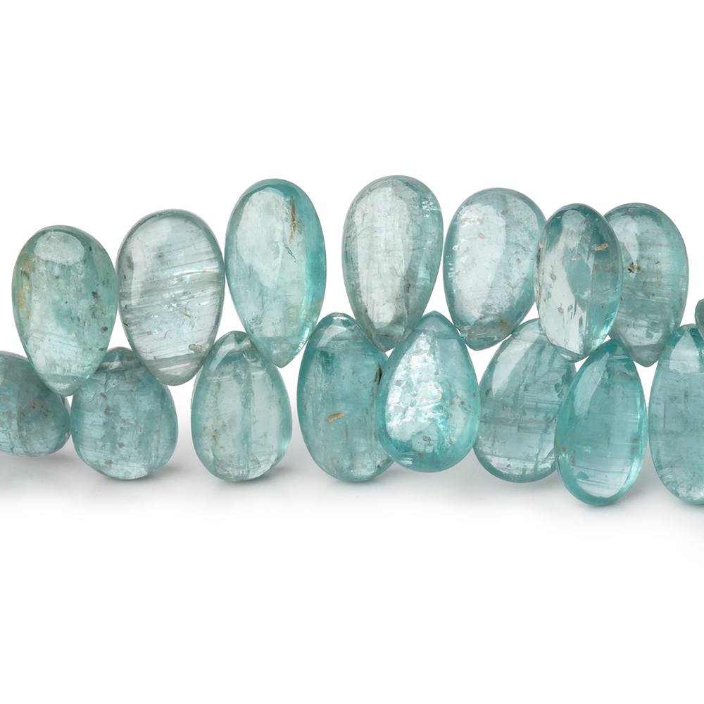 9x6-14x8mm Teal Kyanite Plain Pear Beads 7 inch 50 pieces (ONLINE ORDER ONLY)