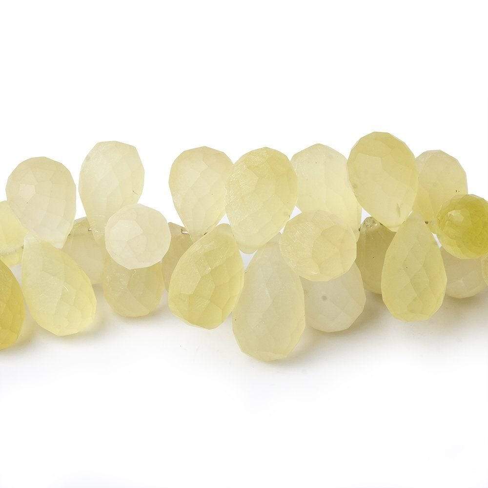 9x6-15x9mm Frosted Lemon Quartz Faceted Tear Drops 7.5 inch 69 pcs (ONLINE ORDER ONLY)