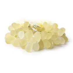 9x6-15x9mm Frosted Lemon Quartz Faceted Tear Drops 7.5 inch 69 pcs (ONLINE ORDER ONLY)