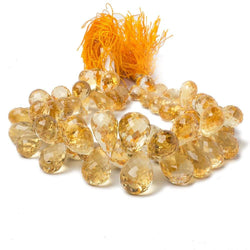 9x6-18x11mm Citrine Tear Drop Briolette 8 inch 65 pieces (ONLINE ORDER ONLY)