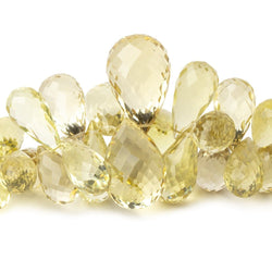 9x6-20x13mm Lemon Quartz Faceted Tear Drop 8 inch 70 Beads AA (ONLINE ORDER ONLY)