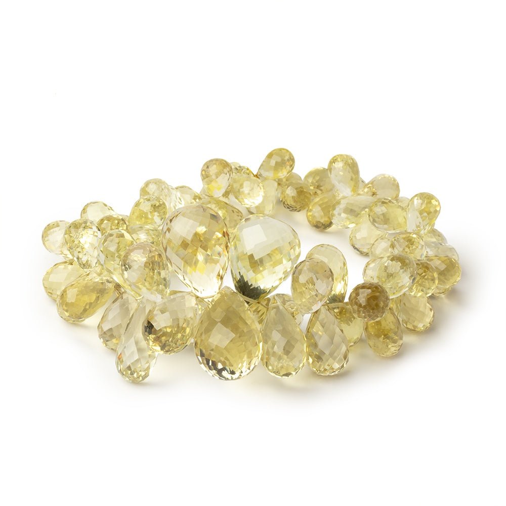 9x6-20x13mm Lemon Quartz Faceted Tear Drop 8 inch 70 Beads AA (ONLINE ORDER ONLY)