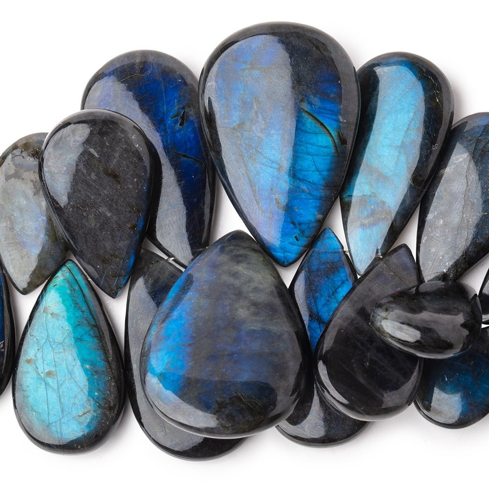 9x6-36x24mm Black Labradorite Plain Pear Beads 7 inch 33 pieces AA (ONLINE ORDER ONLY)