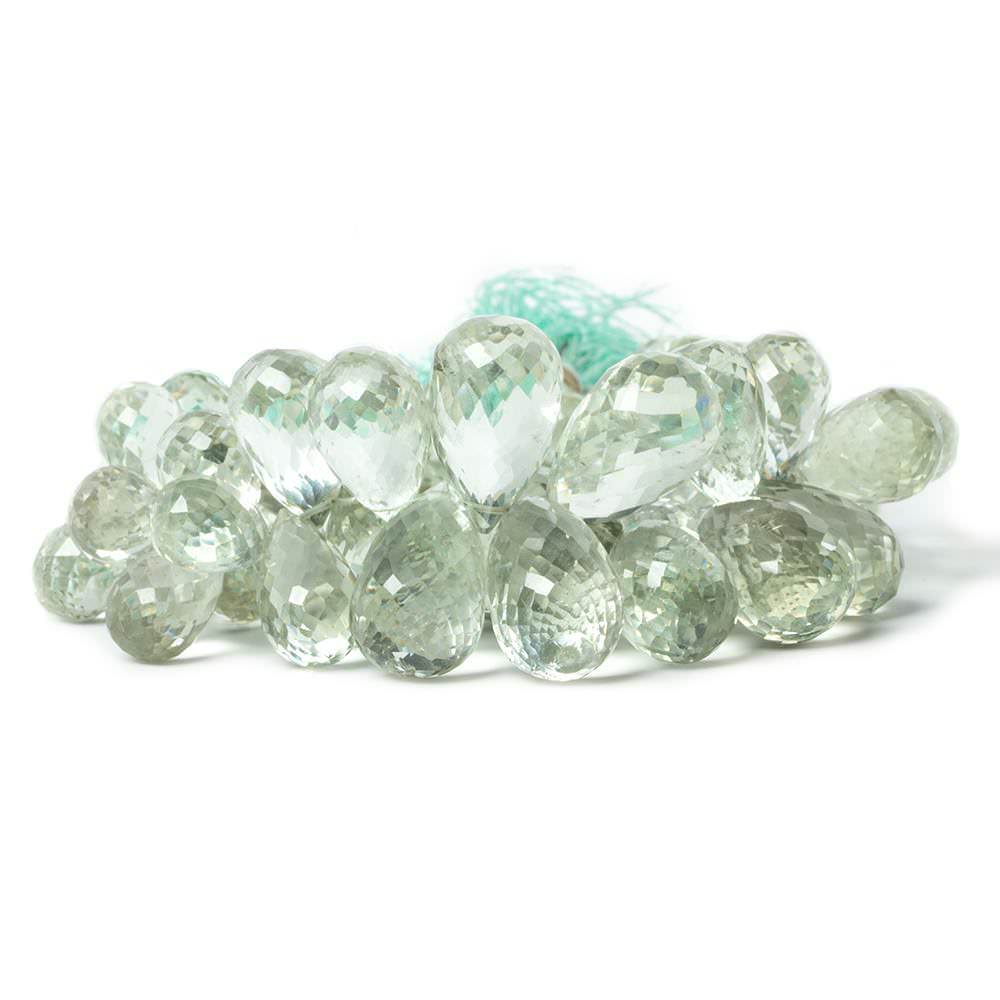 9x6mm-19x13mm Praisiolite Faceted Tear Drop Beads 7.5 inch 57 pieces AA (ONLINE ORDER ONLY)