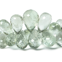 9x6mm-19x13mm Praisiolite Faceted Tear Drop Beads 7.5 inch 57 pieces AA (ONLINE ORDER ONLY)