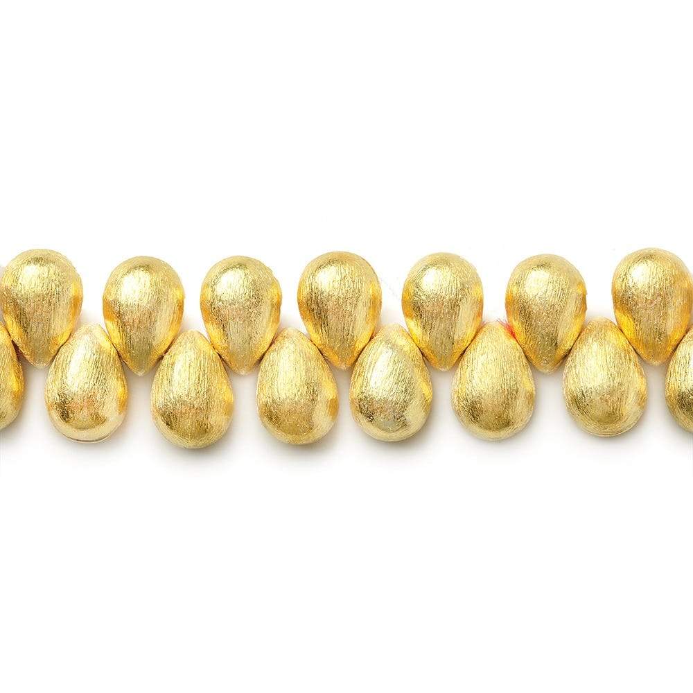 9x6mm 22kt Gold plated Copper Brushed Tear Drop Beads 8 inch 52 pieces (ONLINE ORDER ONLY)