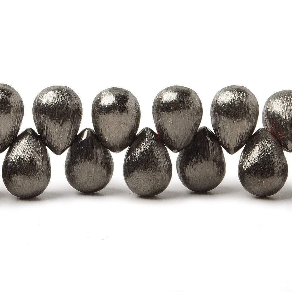 9x6mm Black Gold plated Copper Brushed Tear Drop Beads 8 inch 52 pieces (ONLINE ORDER ONLY)