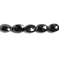9x6mm Black Spinel Straight Drill Faceted Oval 16 inches 40 pcs (ONLINE ORDER ONLY)