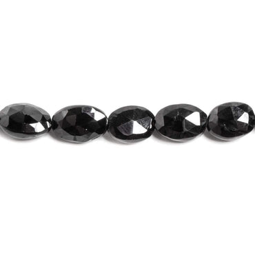 9x6mm Black Spinel Straight Drill Faceted Oval 16 inches 40 pcs (ONLINE ORDER ONLY)