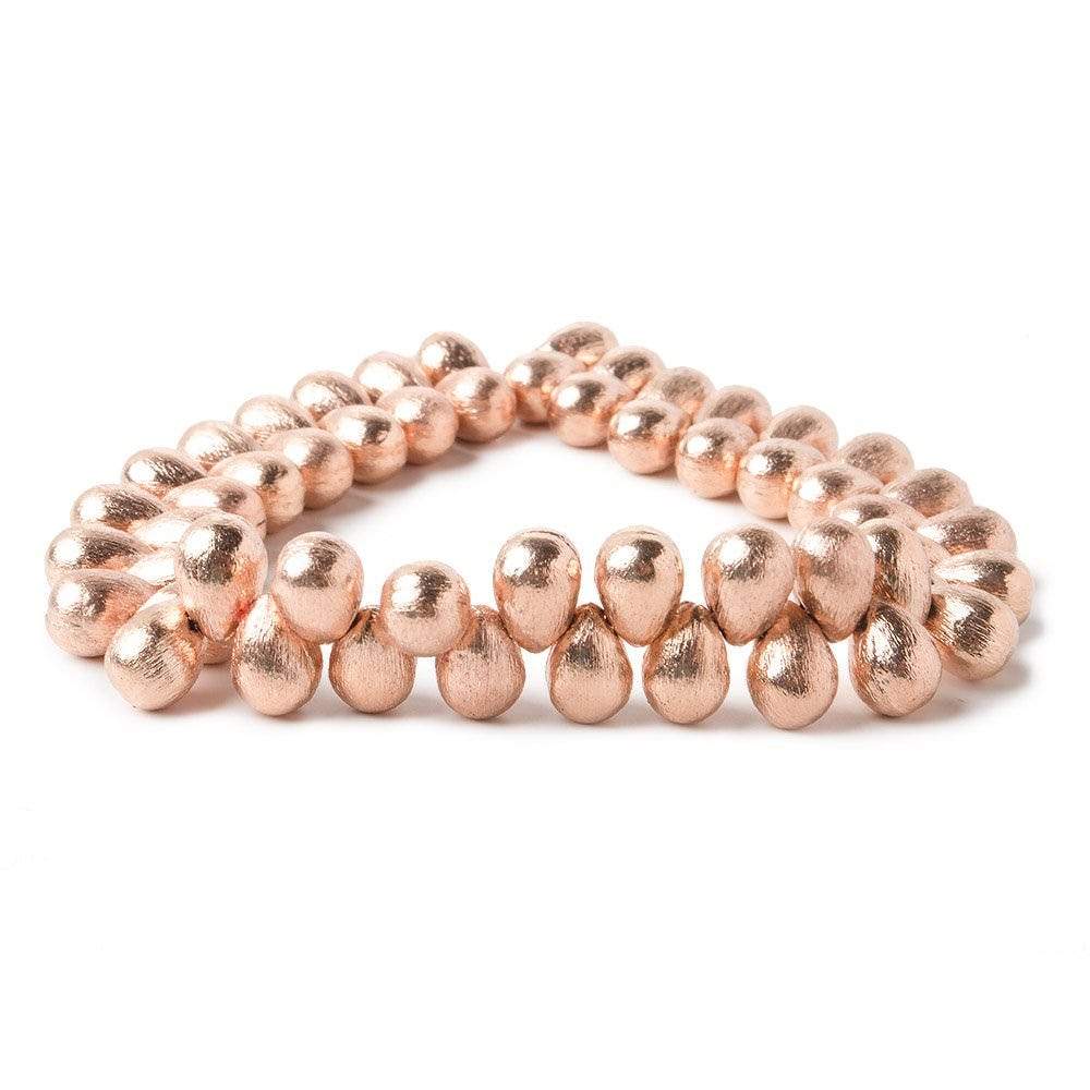 9x6mm Rose Gold plated Copper Brushed Tear Drop Beads 8 inch 52 pieces (ONLINE ORDER ONLY)