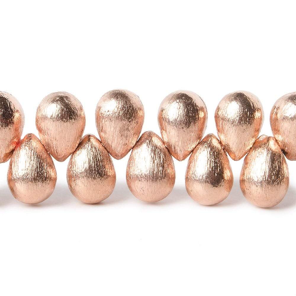 9x6mm Rose Gold plated Copper Brushed Tear Drop Beads 8 inch 52 pieces (ONLINE ORDER ONLY)