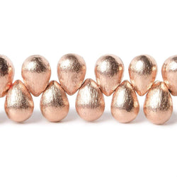9x6mm Rose Gold plated Copper Brushed Tear Drop Beads 8 inch 52 pieces (ONLINE ORDER ONLY)