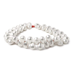 9x6mm Sterling Silver plated Copper Brushed Tear Drop Beads 8 inch 52 pcs (ONLINE ORDER ONLY)