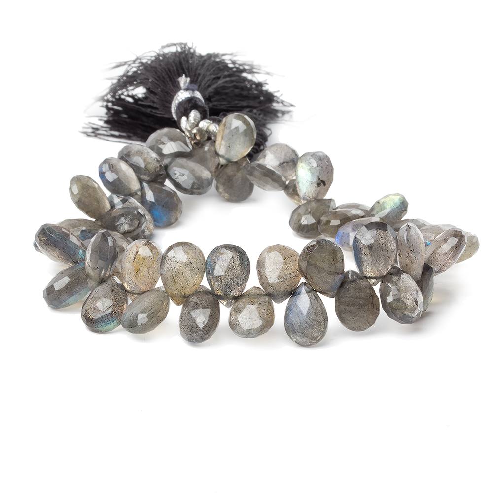 9x7-10x7mm Labradorite faceted pear briolette beads 8 inch 50 pieces  A (ONLINE ORDER ONLY)