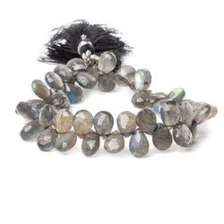 9x7-10x7mm Labradorite faceted pear briolette beads 8 inch 50 pieces  A (ONLINE ORDER ONLY)