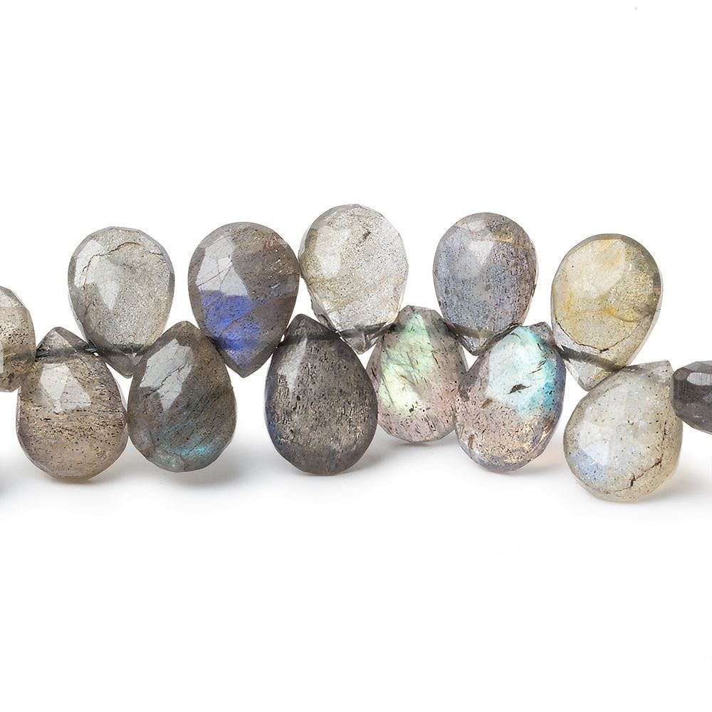 9x7-10x7mm Labradorite faceted pear briolette beads 8 inch 50 pieces  A (ONLINE ORDER ONLY)