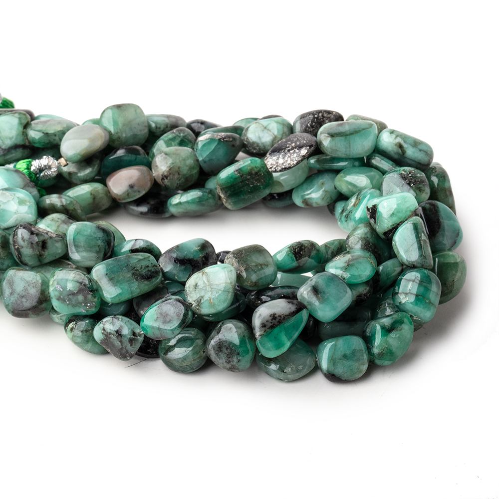 9x7-10x8mm Emerald Plain Nugget Beads 9 inch 21 pieces (ONLINE ORDER ONLY)