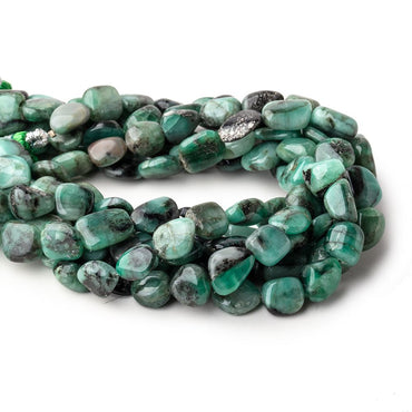 9x7-10x8mm Emerald Plain Nugget Beads 9 inch 21 pieces (ONLINE ORDER ONLY)