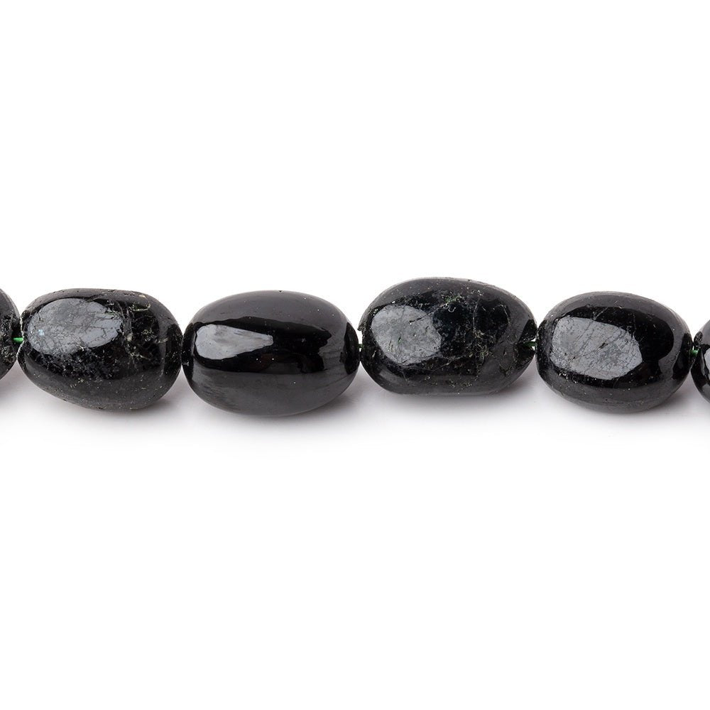 9x7-11.5x9mm Black & Green Tourmaline Plain Nugget Beads 15.5 inch 36 pieces (ONLINE ORDER ONLY)