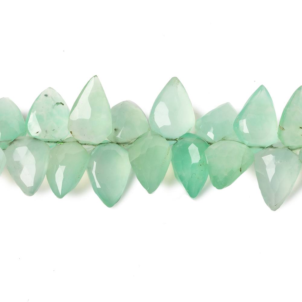 9x7-11x6mm Chrysoprase shoulder drilled faceted pears 8 inch 56  beads (ONLINE ORDER ONLY)