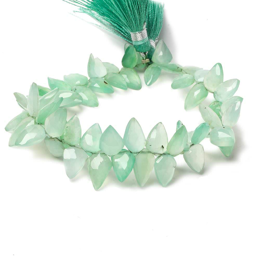 9x7-11x6mm Chrysoprase shoulder drilled faceted pears 8 inch 56  beads (ONLINE ORDER ONLY)