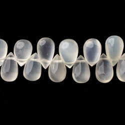 9x7-11x6mm Off White Moonstone Plain Tear Drop Beads 7.5 inch 50 pcs (ONLINE ORDER ONLY)