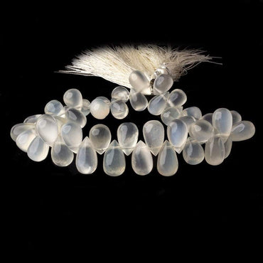 9x7-11x6mm Off White Moonstone Plain Tear Drop Beads 7.5 inch 50 pcs (ONLINE ORDER ONLY)