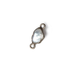 9x7-11x7mm Black Gold Leafed White Keshi Freshwater Pearl connector 1 piece (ONLINE ORDER ONLY)
