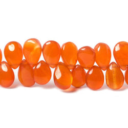 9x7-11x7mm Carnelian plain pears 7 inches 48 Beads (ONLINE ORDER ONLY)