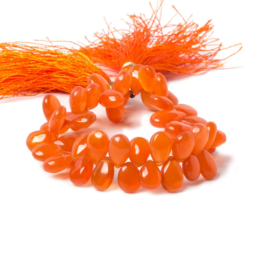 9x7-11x7mm Carnelian plain pears 7 inches 48 Beads (ONLINE ORDER ONLY)