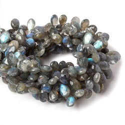 9x7-11x7mm Labradorite Faceted Pear Beads 9 inch 55 pieces (ONLINE ORDER ONLY)