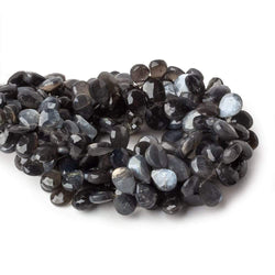 9x7-11x7mm Platinum Grey Moonstone faceted pears 8 inch 49 beads (ONLINE ORDER ONLY)