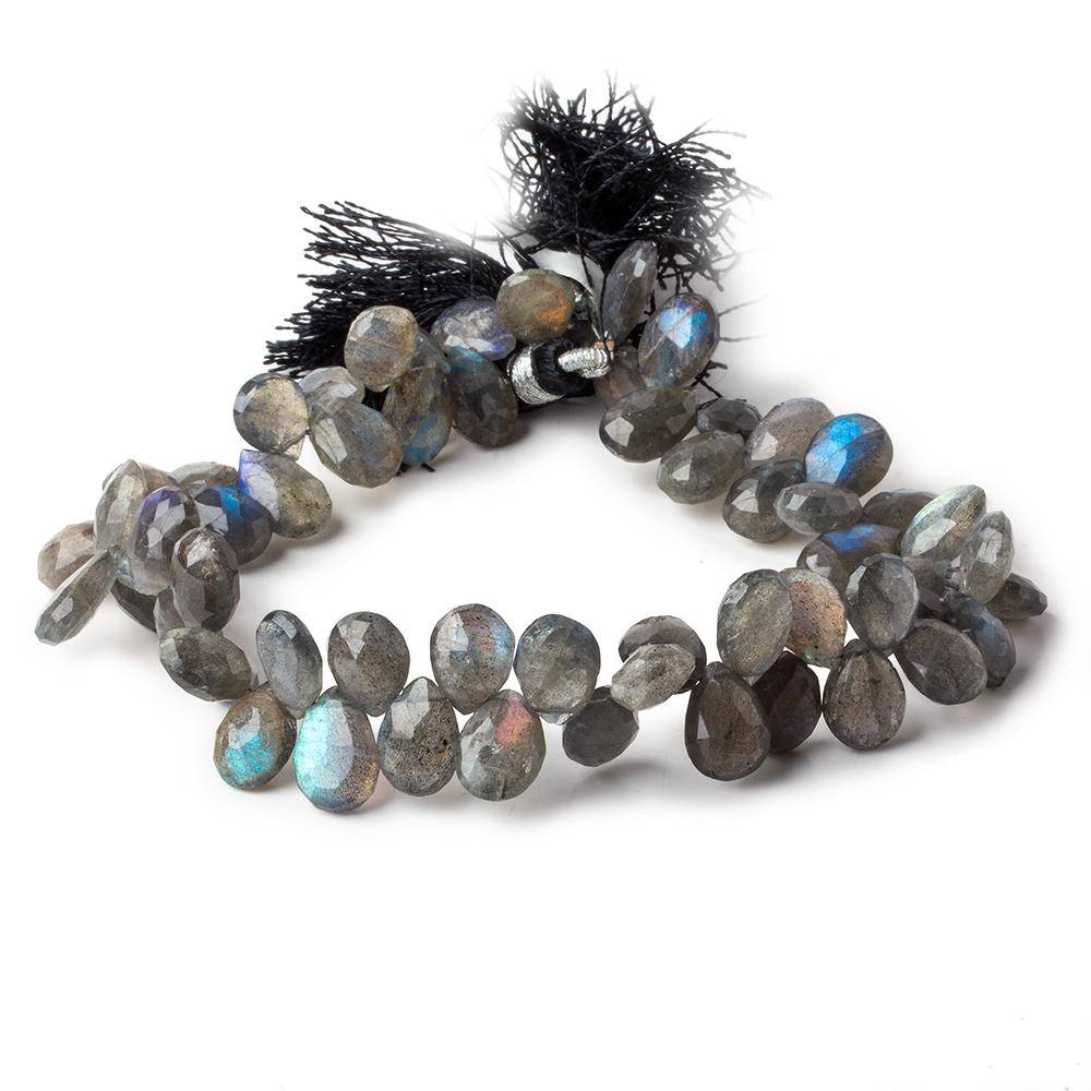 9x7-11x8mm Labradorite Faceted Pear Briolette Beads 9 inch 60 pieces (ONLINE ORDER ONLY)