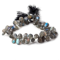 9x7-11x8mm Labradorite Faceted Pear Briolette Beads 9 inch 60 pieces (ONLINE ORDER ONLY)