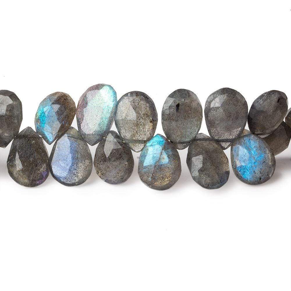 9x7-11x8mm Labradorite Faceted Pear Briolette Beads 9 inch 60 pieces (ONLINE ORDER ONLY)
