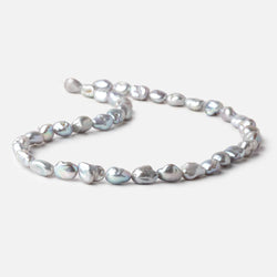 9x7-11x8mm Silver Keshi Straight Drilled Freshwater Pearls 16 inch 36 Beads (ONLINE ORDER ONLY)