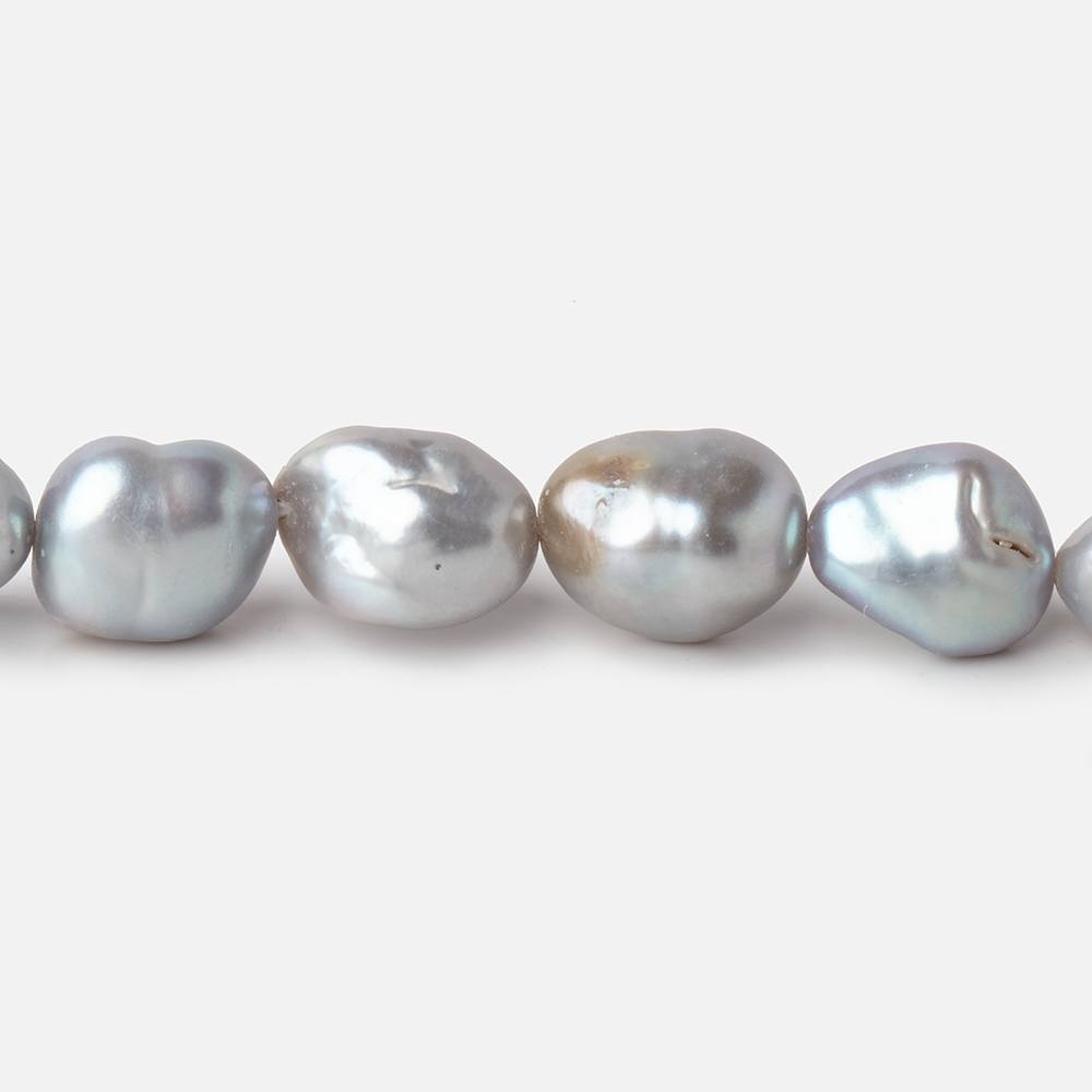 9x7-11x8mm Silver Keshi Straight Drilled Freshwater Pearls 16 inch 36 Beads (ONLINE ORDER ONLY)