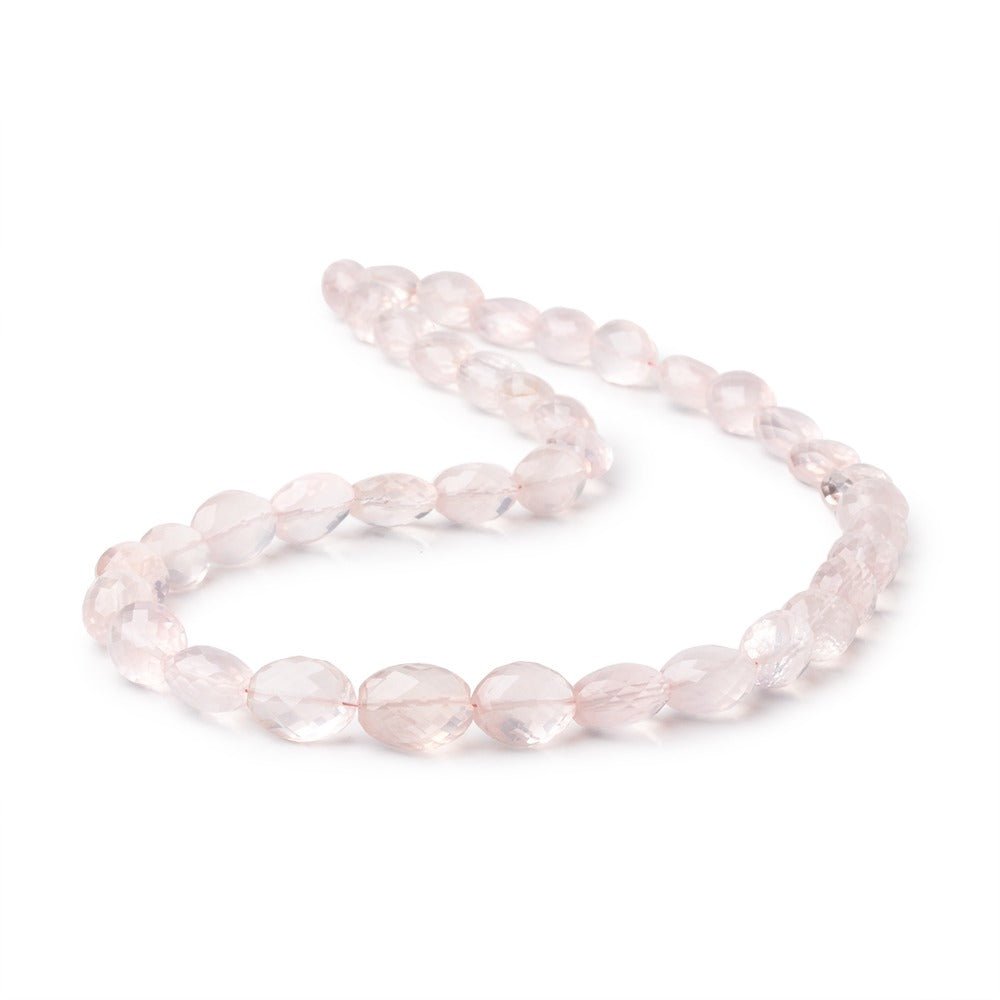 9x7-12x10mm Rose Quartz faceted olive beads 16 inch 39 pieces (ONLINE ORDER ONLY)
