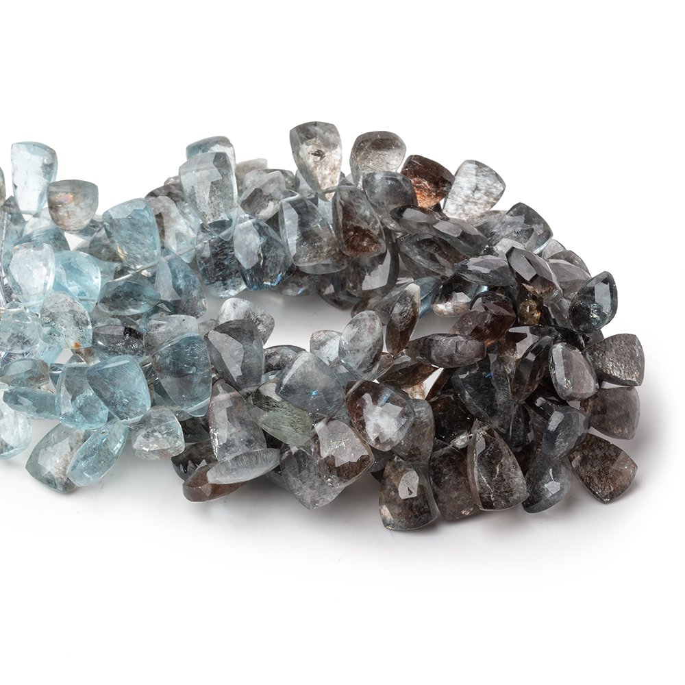9x7-12x7mm Copper Moss Aquamarine Top Drilled Faceted Points 8 inch 58 Beads AAA (ONLINE ORDER ONLY)