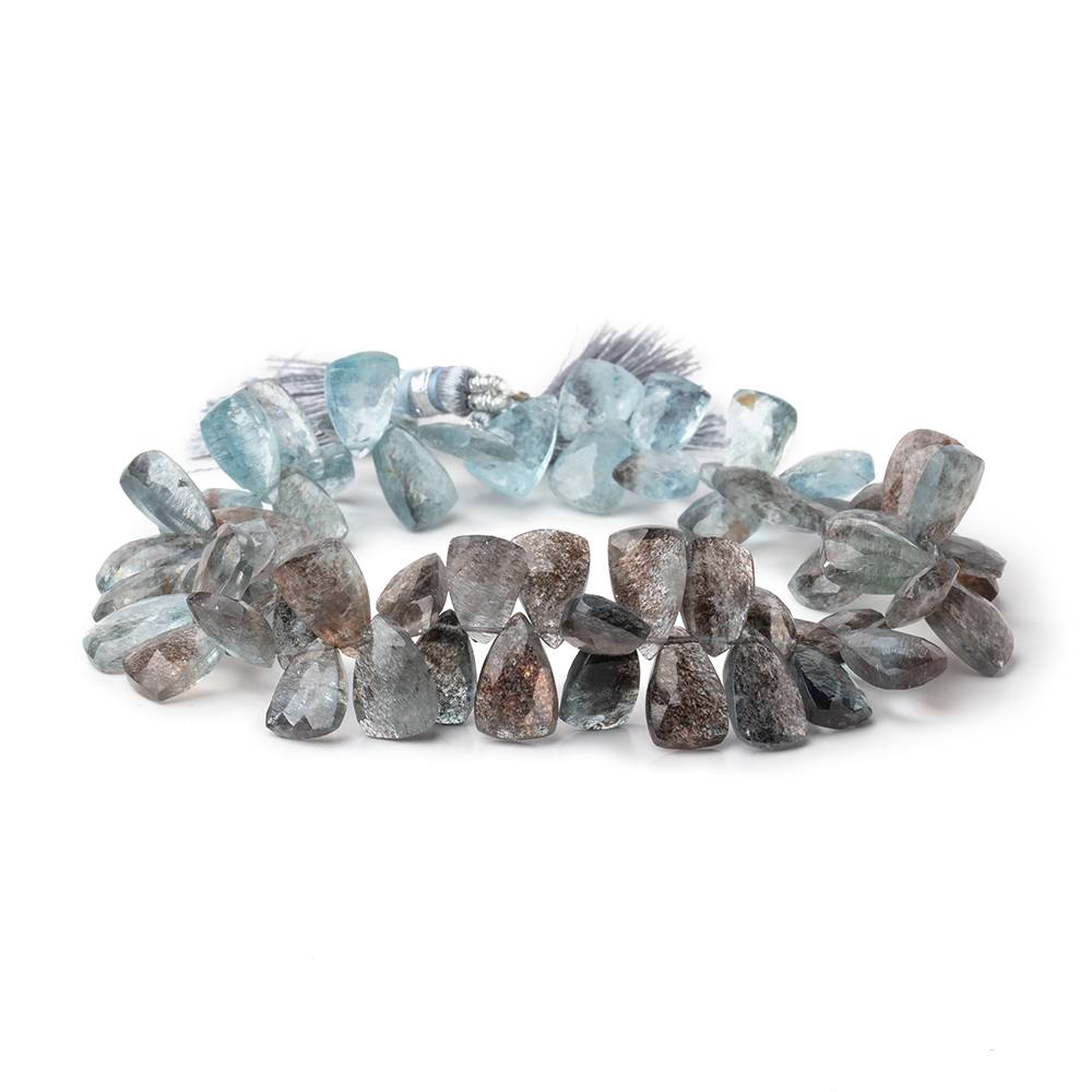 9x7-12x7mm Copper Moss Aquamarine Top Drilled Faceted Points 8 inch 58 Beads AAA (ONLINE ORDER ONLY)